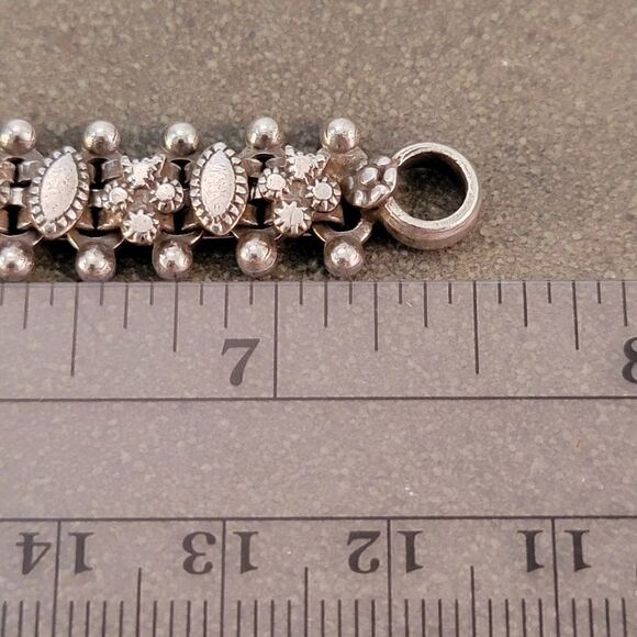 Vintage 900 Silver Artisan Ornate Beaded Rashod Arts Bracelet - Picture 8 of 8